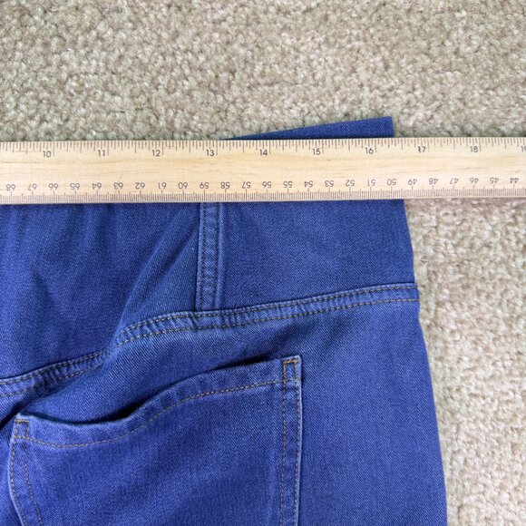 Halara Flex Super Flare Jeans High Waisted Crossover Blue Womens XL Petite E705 - Picture 10 of 14